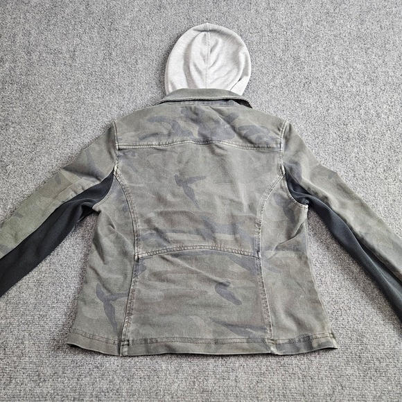 Marrakech Camo Moto Jacket with Hoodie Knit Sleeves Womens‎ Size M - Picture 6 of 9